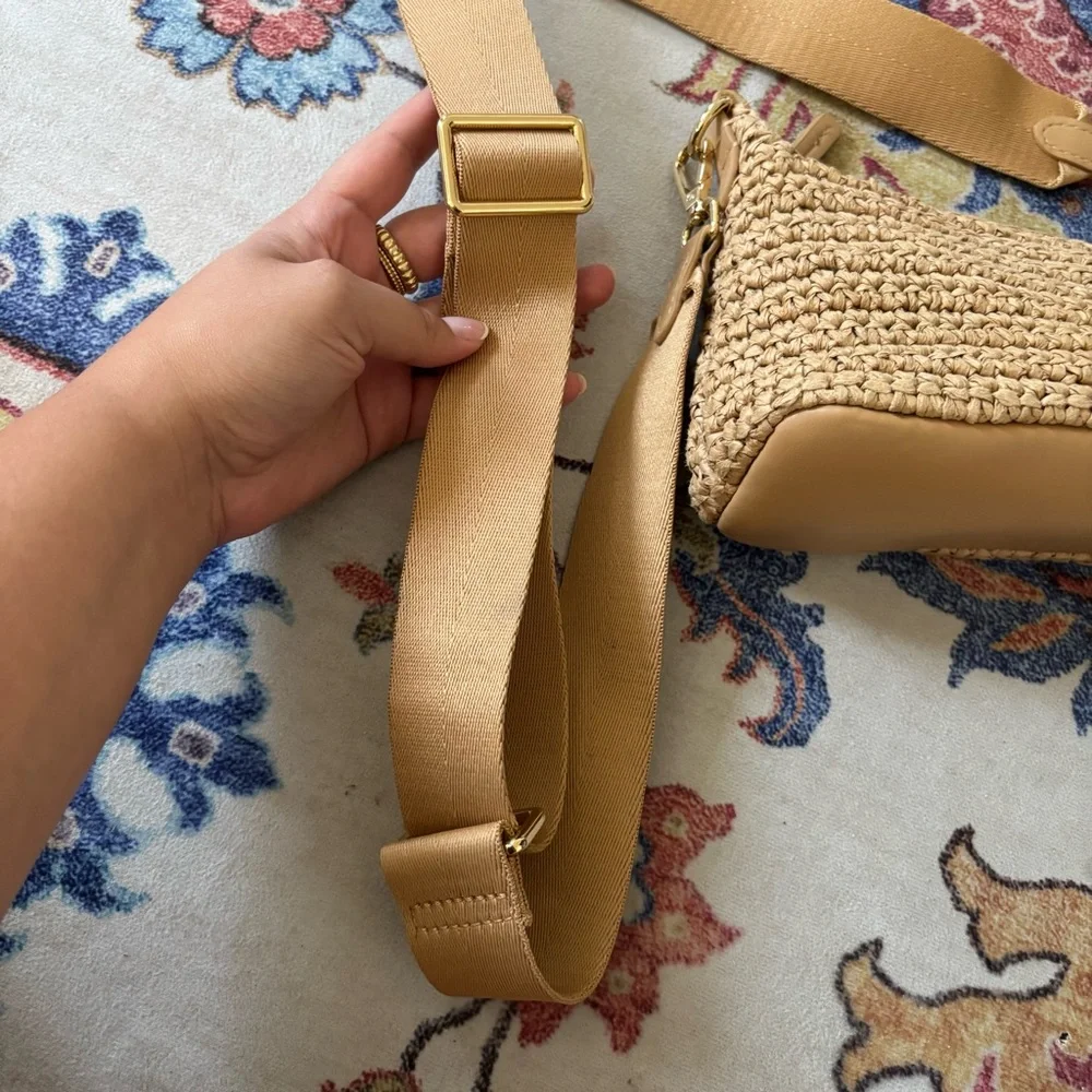 MANGO Woven Raffia Mini Crossbody Shoulder Bag Summer Trendy - Picture 11 of 11